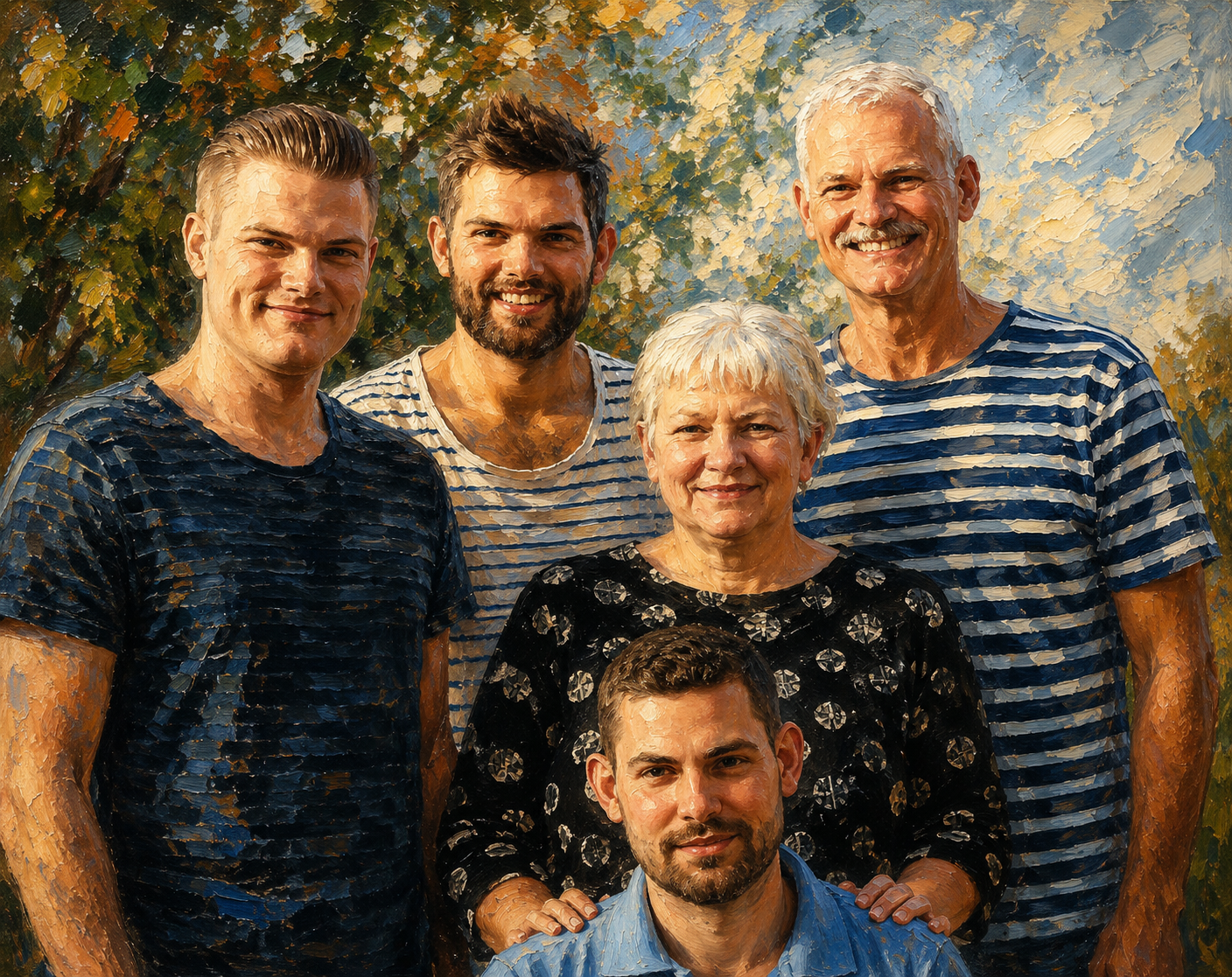 Soendergaard Family Photo Oil Painting
