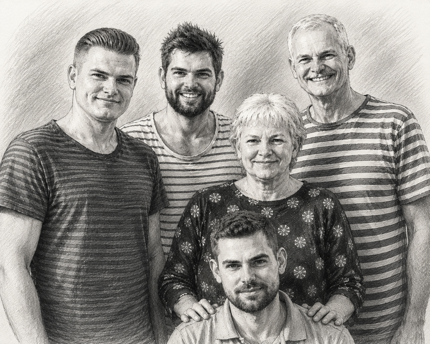 Soendergaard Family Photo Sketch