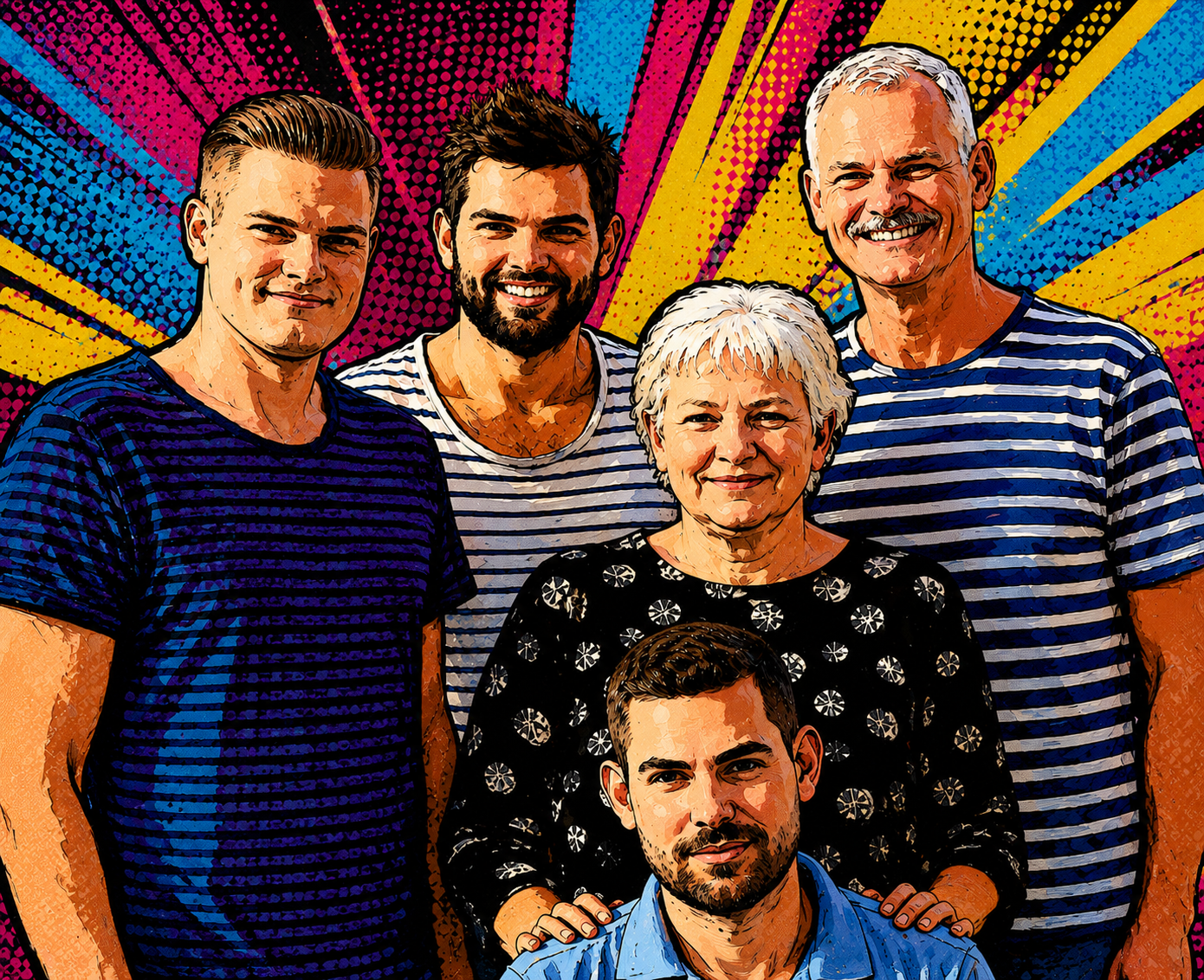 Soendergaard Family Photo Vibrant Pop Art